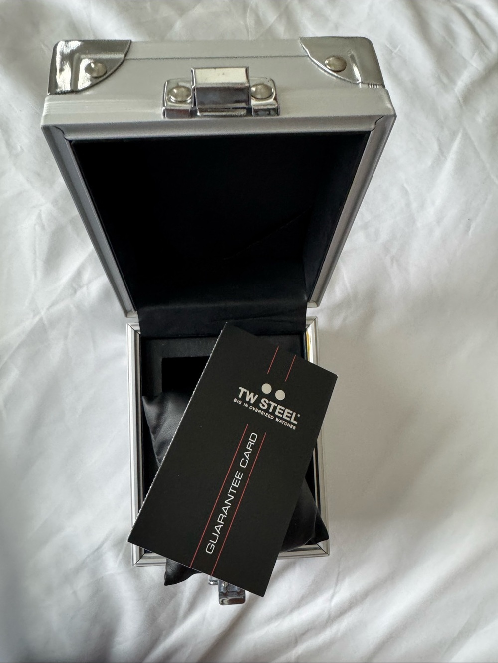 TW Steel Original Metal Watch Box with Cushion, Manual & Blank Guarantee Card - Picture 6 of 15